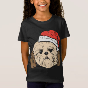 Camiseta Santa Hat Shih Tzu PJs Natal Xmas Pet Dog Love