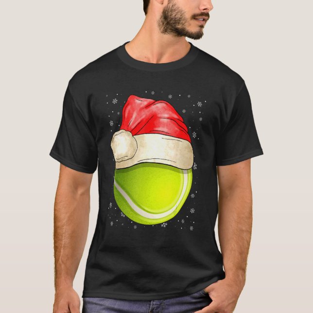 Camiseta Santa Hat Tennis Christmas Cute Sport  Ugly Xmas (Frente)