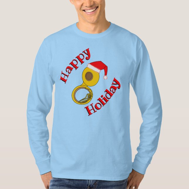 Camiseta Santa Hat Tuba T-Shirt (Frente)