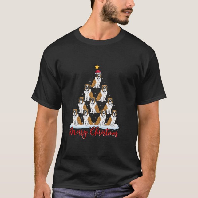 Camiseta Santa Hat Ugly Xmas Funny Bernard Dog Natal Tr (Frente)