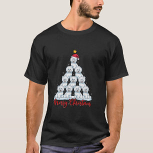 Camiseta Santa Hat Ugly Xmas Funny Bichon Frise de Cães
