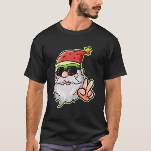 Camiseta Santa Hat Watermelon Victory Sinal Sunglass Christ