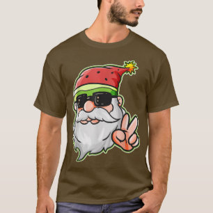 Camiseta Santa Hat Watermelon Victory Sinal Sunglass Christ