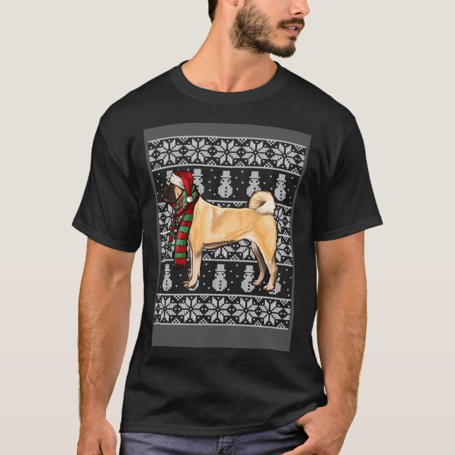 Camiseta Santa Hat Xmas Akita Ugly Christmas (Frente)