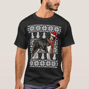 Camiseta Santa Hat Xmas Border Collie Ugly Christmas