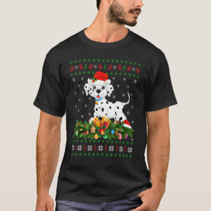 Camiseta Santa Hat Xmas Lighting Ugly Dalmacily Natal