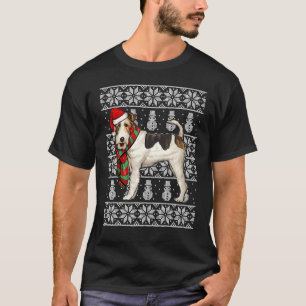 Camiseta Santa Hat Xmas Wire Fox Terrier Ugly Natal