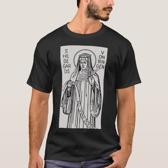 Camiseta Santa Hildegarda de Bingen abadessa beneditina (Frente)