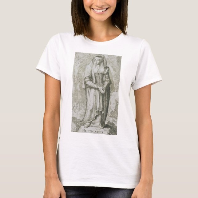 Camiseta Santa Hildegarda de Bingen Arte Mística Medieval (Frente)