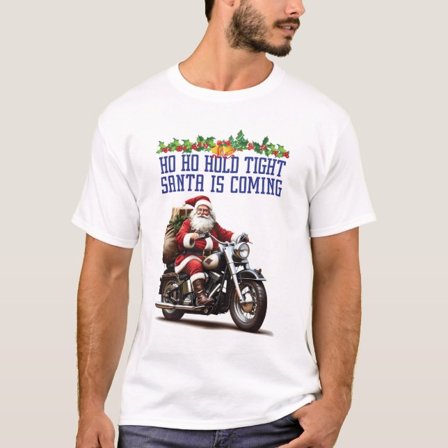 Camiseta Santa is Coming Men White (Frente)
