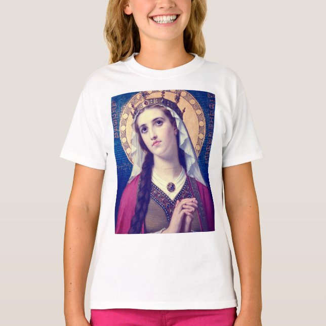 Camiseta Santa Isabel da Hungria Estilo Romântico Premium (Frente)