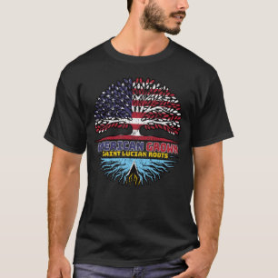 Camiseta Santa Lúcia Saint Lucian Americano EUA Raízes da Á