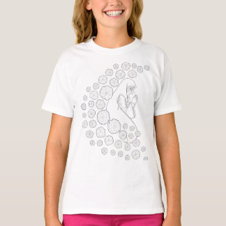 Camiseta Santa Maria com rosas - preto e branco -