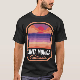 Camiseta Santa Monica Beach CA Retro Sunset