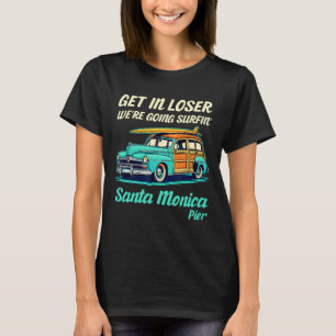 Camiseta Santa Monica Califórnia Garota de Surfe Mulheres H