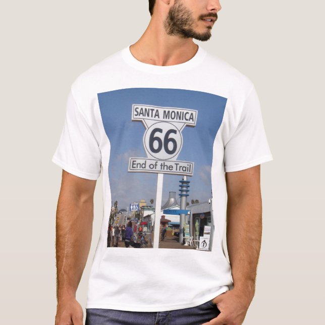 Camiseta Santa Monica, Califórnia - RT 66 (Frente)