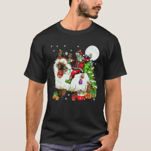 Camiseta Santa Montado Rena Himalaia Árvore de Natal