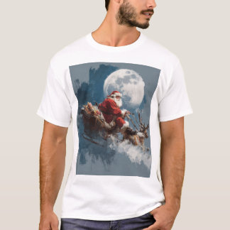 Camiseta Santa Moonlit Sleigh Ride