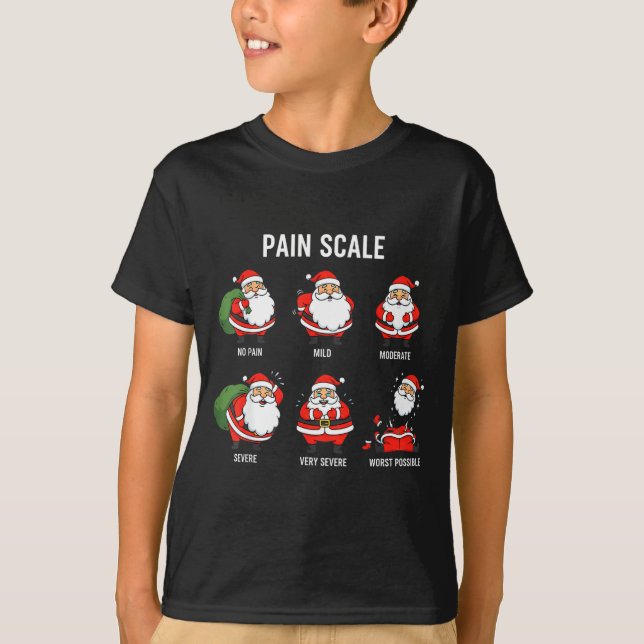 Camiseta Santa Pain Scale Funny Christmas Design For Nurse  (Frente)