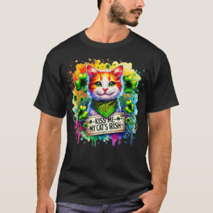 Camiseta Santa Patricks Dia dos Carrinhos Santo dos Gatos