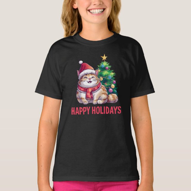 Camiseta Santa Paws Says Happy Holidays (Frente)