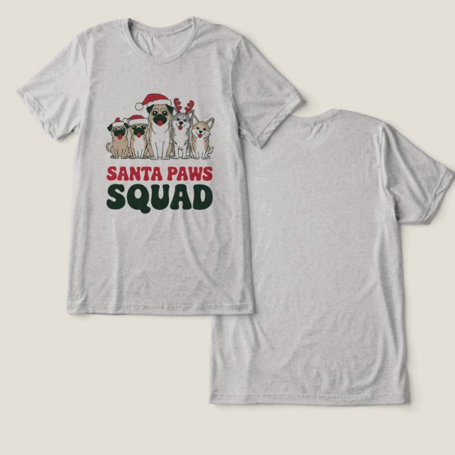 Camiseta Santa Paws Squad (Design Frente e Verso)