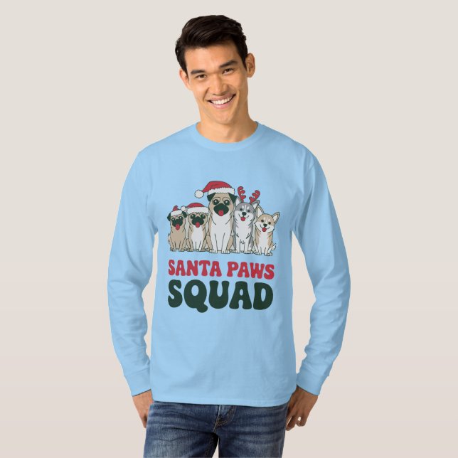 Camiseta Santa Paws Squad (Frente Completa)