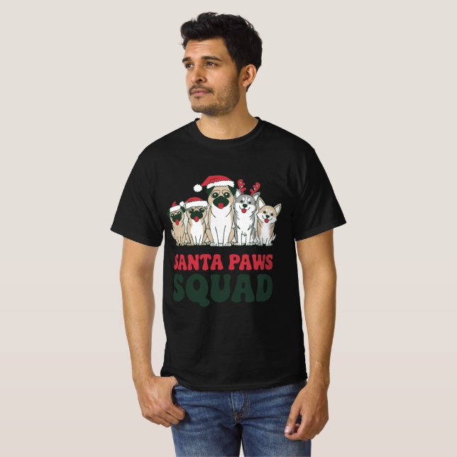 Camiseta Santa Paws Squad (Frente Completa)