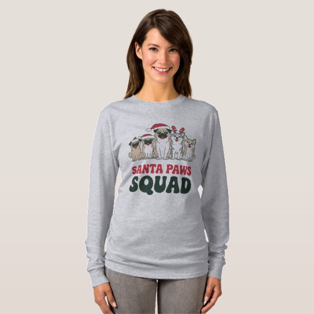 Camiseta Santa Paws Squad (Frente Completa)
