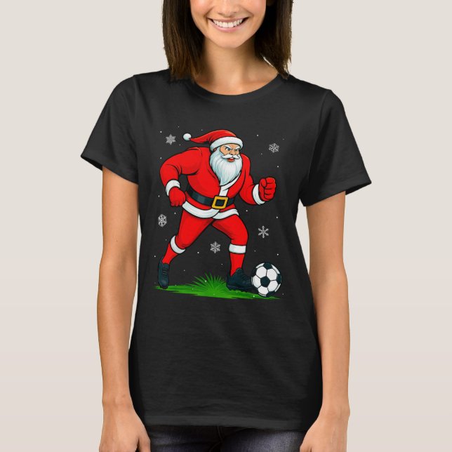 Camiseta Santa Playing Soccer Xmas Funny Christmas Soccer S (Frente)