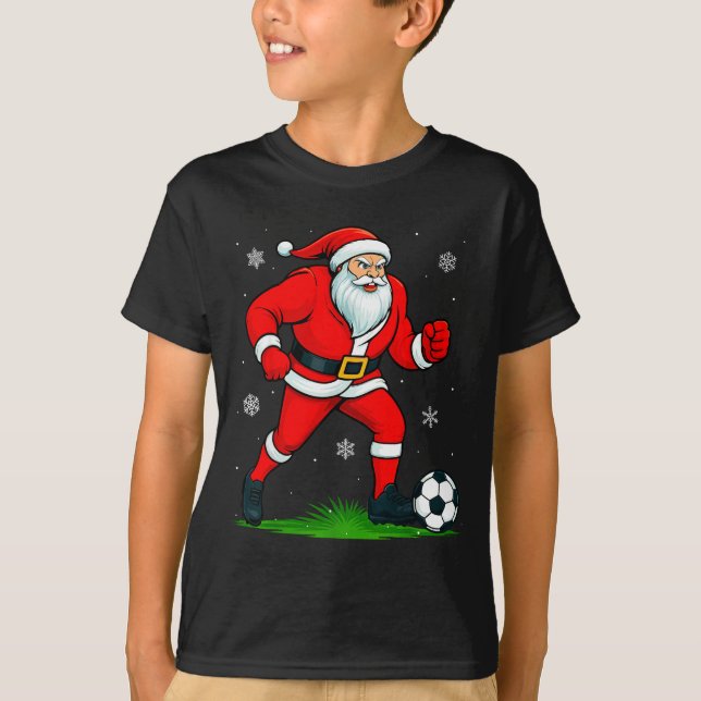 Camiseta Santa Playing Soccer Xmas Funny Christmas Soccer S (Frente)
