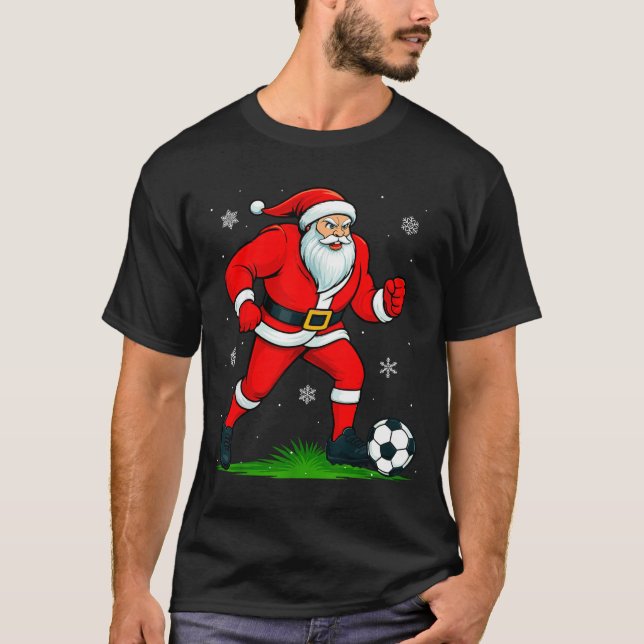 Camiseta Santa Playing Soccer Xmas Funny Christmas Soccer S (Frente)