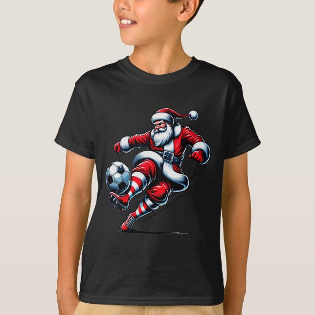 Camiseta Santa Plays Soccer Christmas Srts Women Men Kids  (Frente)