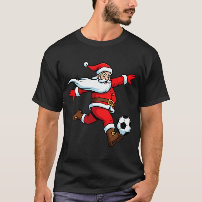 Camiseta Santa Plays Soccer Christmas Srts Women Men Kids L (Frente)