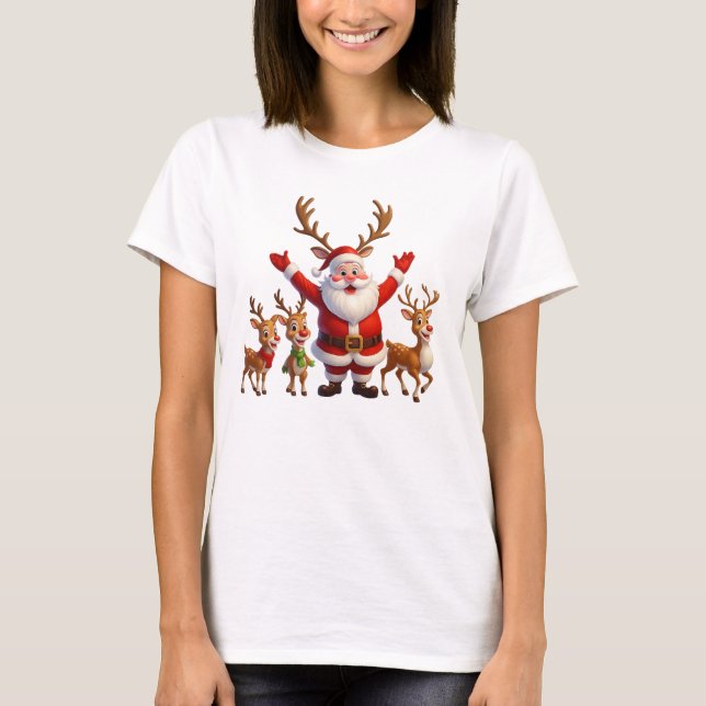Camiseta Santa & Reindeer Crew (Frente)
