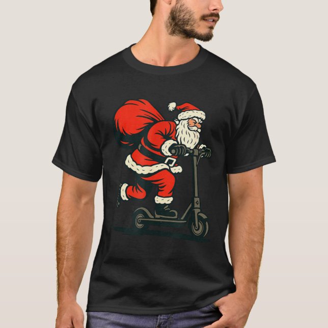 Camiseta Santa Riding Electric Scooter  (Frente)