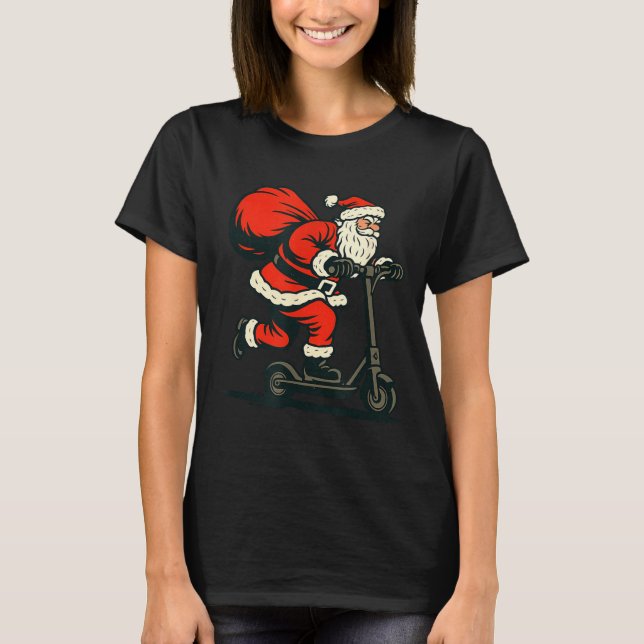 Camiseta Santa Riding Electric Scooter  (Frente)