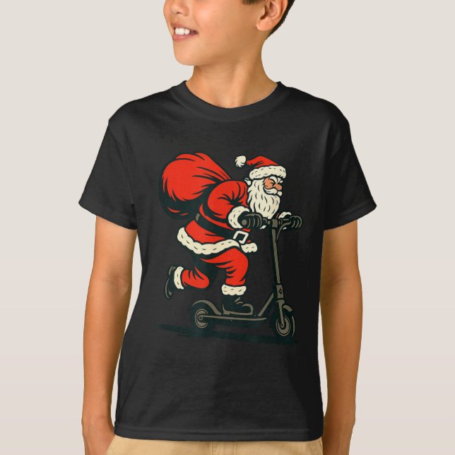 Camiseta Santa Riding Electric Scooter  (Frente)