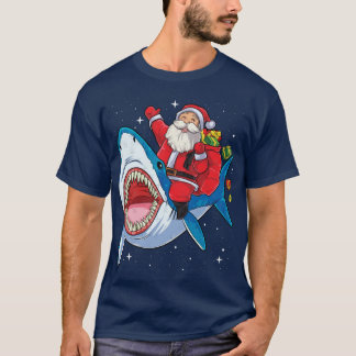Camiseta Santa Riding T Shirt Christmas Gifts Galaxy Space 