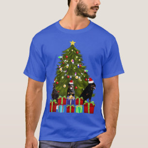 Camiseta Santa Rottweiler Christmas Tree With Light Funny X