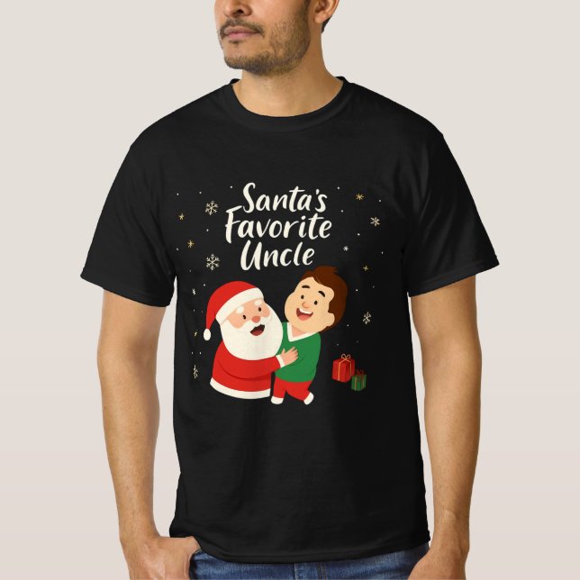 Camiseta Santa’s Favorite Uncle | Cute Family Christmas Des (Frente)