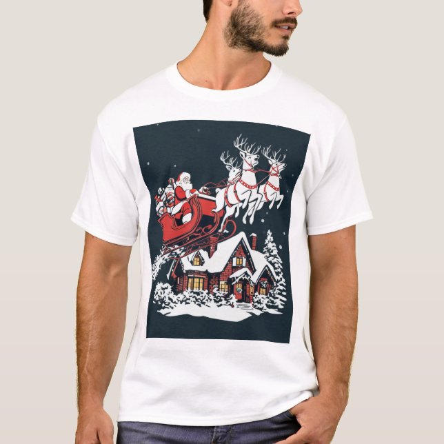 Camiseta Santa’s Midnight Ride – Gifts Beneath the Stars (Frente)