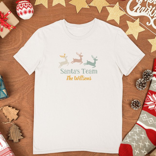 Camiseta Santa’s Team | Matching Family Christmas (Criador carregado)