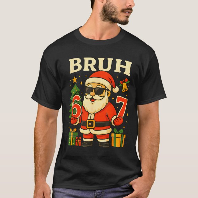 Camiseta Santa Says 67 Bruh Santa Funny Pajamas 67 Meme Chr (Frente)