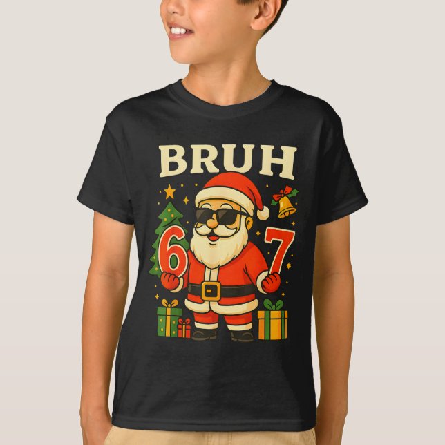 Camiseta Santa Says 67 Bruh Santa Funny Pajamas 67 Meme Chr (Frente)