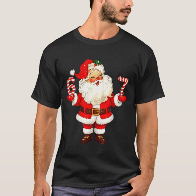 Camiseta Santa Says Six Seven 6 7 Gen Z Alpha Meme Christma (Frente)