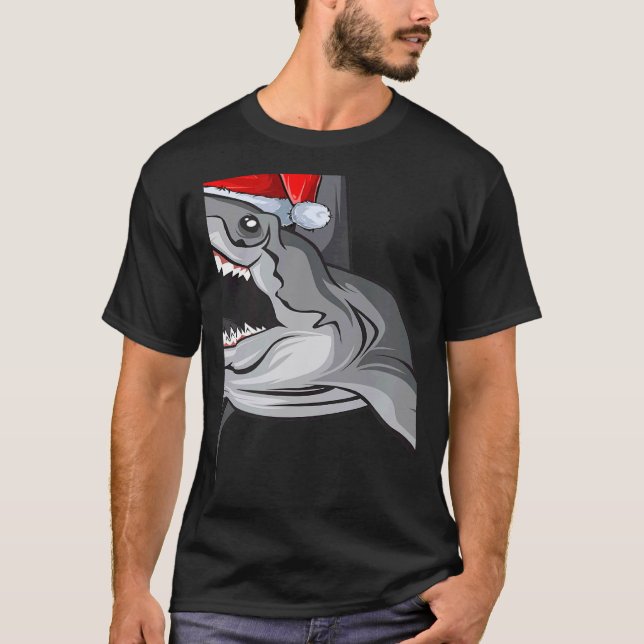 Camiseta Santa Sharkmas Xmas  Shark Christmas (Frente)