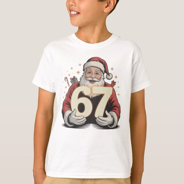 Camiseta Santa Six Seven 6-7 Viral Meme Christmas (Frente)