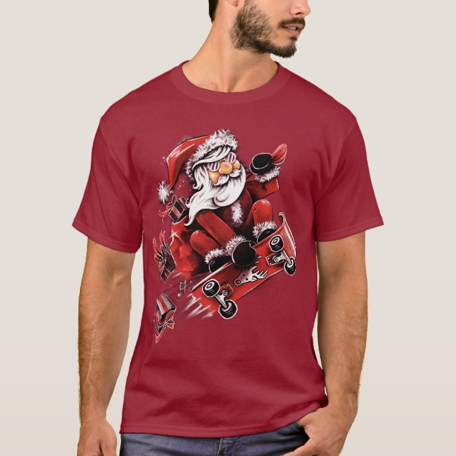 Camiseta Santa Skateboarding (Frente)