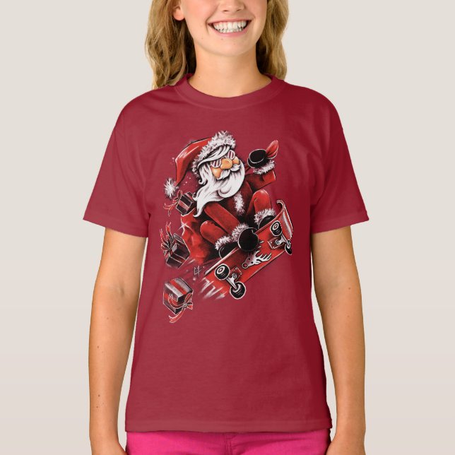 Camiseta Santa Skateboarding (Frente)